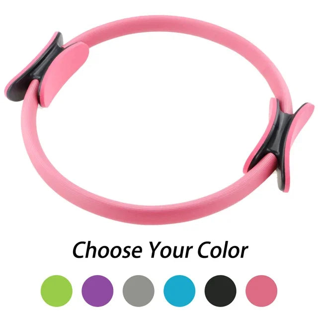 38cm/15in Yoga Fitness Pilates Circle Women Girls Circle Yoga Magic Ring for Home Gym Workout Sports Lose Weight Body Resistance