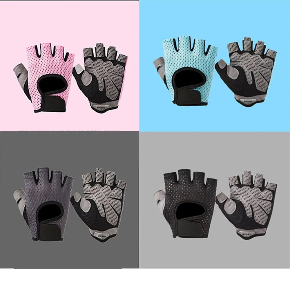 Breathable Weight Lifting Gloves Non-Slip Shockproof Cycling Motorcycle Gloves Wearproof Curved Open Back