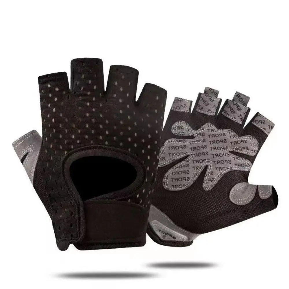 Breathable Weight Lifting Gloves Non-Slip Shockproof Cycling Motorcycle Gloves Wearproof Curved Open Back