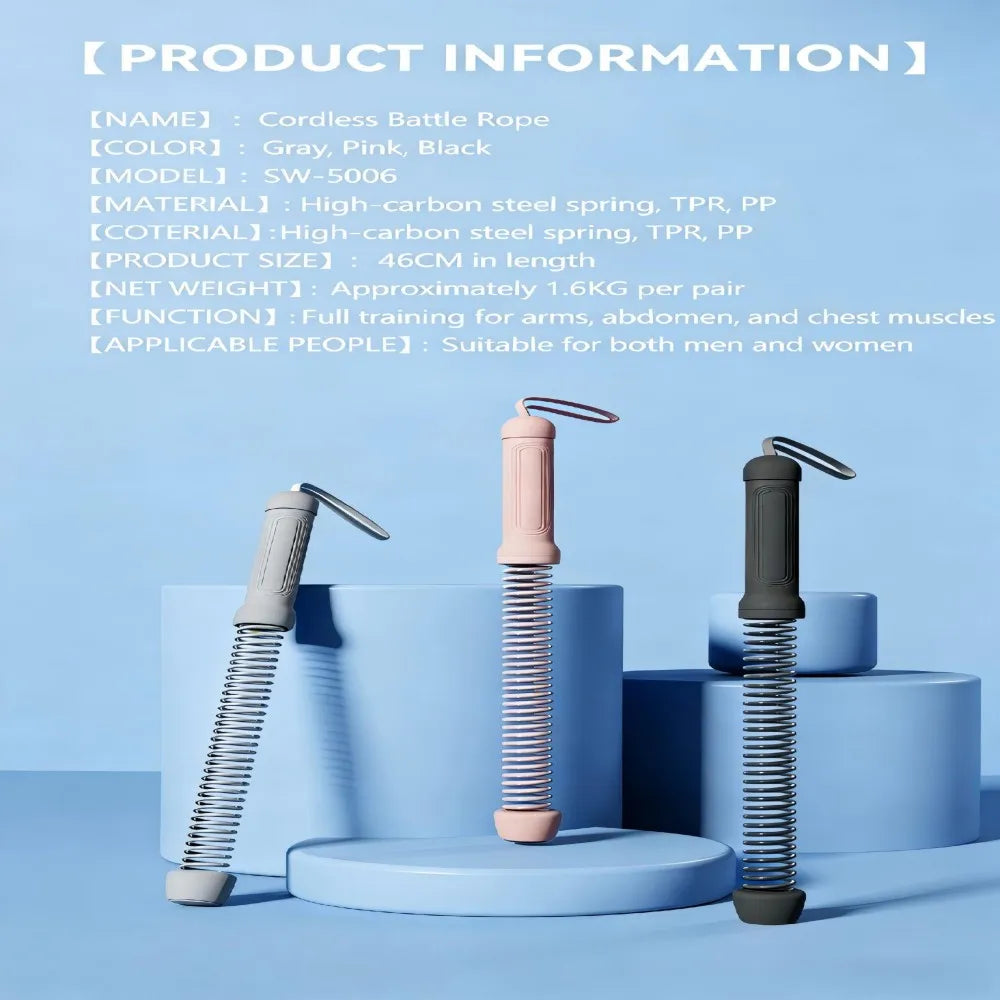 New Upgrade Quiet Weighted Cordless Battle Ropes, Portable Ropeless Fitness Rope for Home Gym, Men Women Indoor Outdoor Workouts