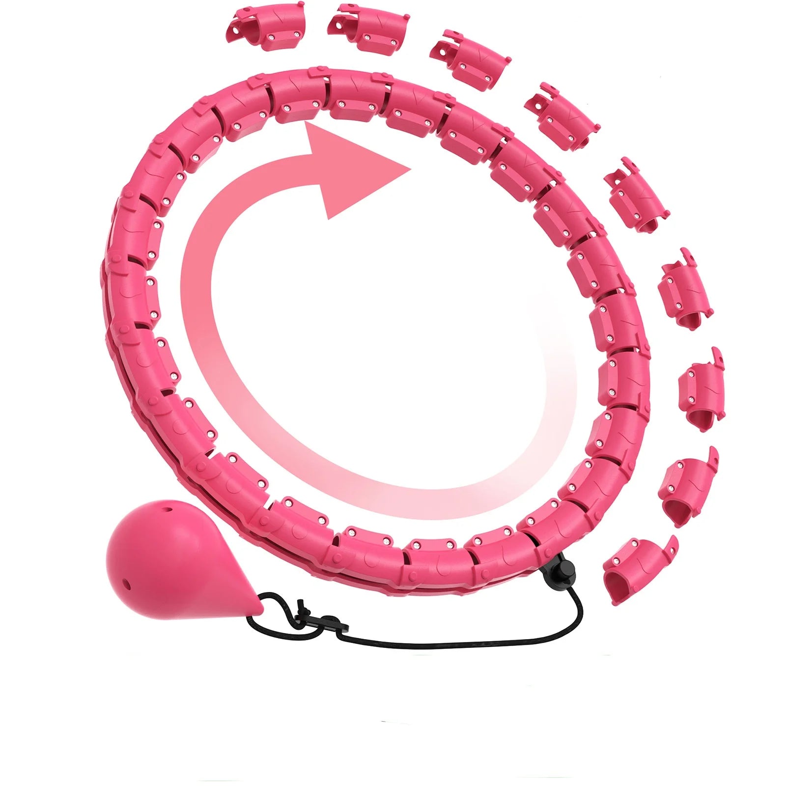 24-Section Weighted Hula Hoop Detachable for Women Body Toning Adjustable Full Body Workout Home Fitness Equipment