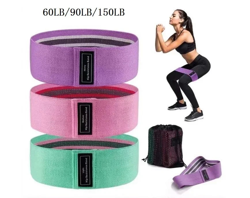 Fabric Resistance Hip Booty Bands Glute Thigh Elastic Workout Squat Circle Stretch Fitness Strips Loops Yoga Gym Equipment 3Pcs