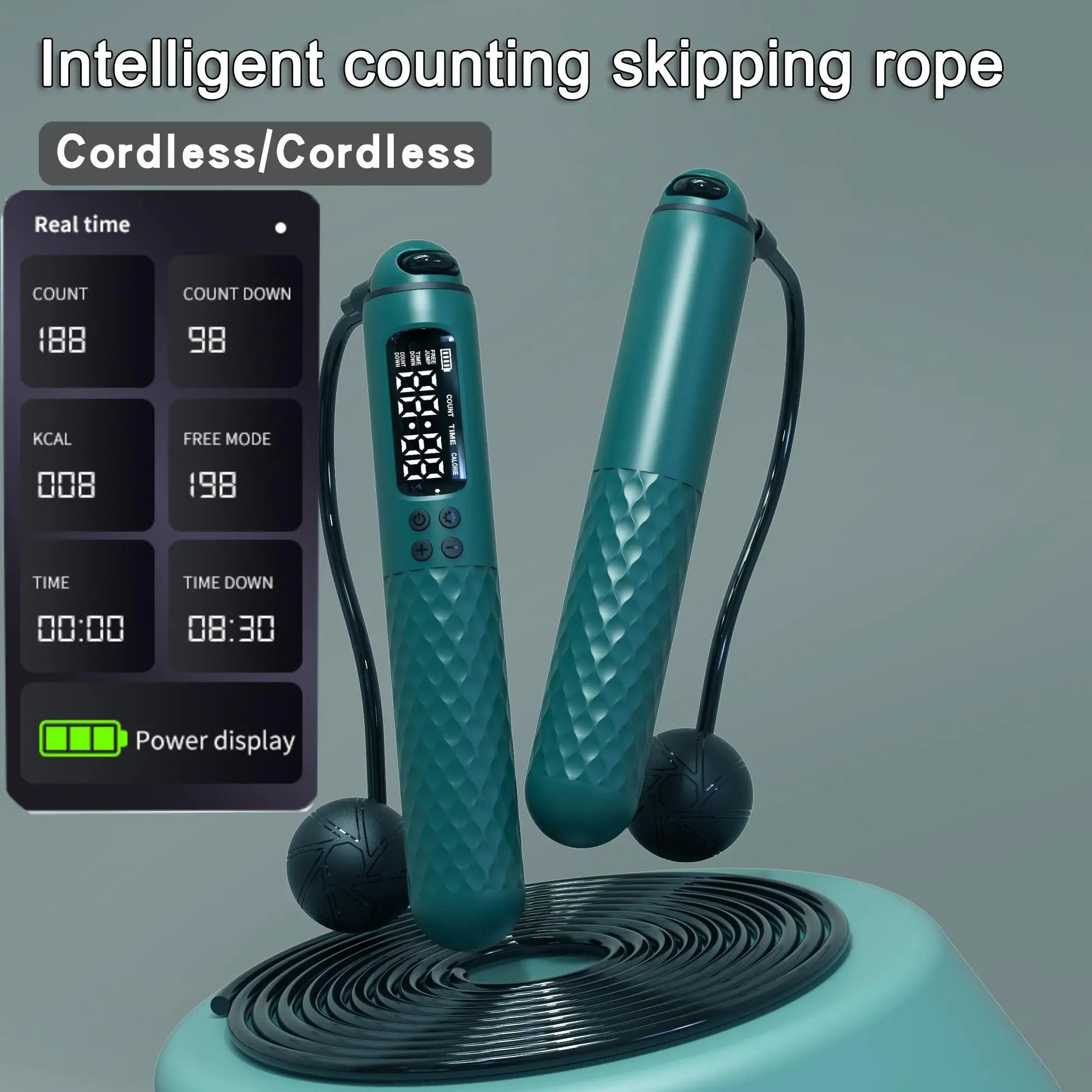 New Rechargeable USB Electronic Technology Jump Rope Wire Rope Adjustable Jump Rope Trainer Digital Wireless Calorie Counter