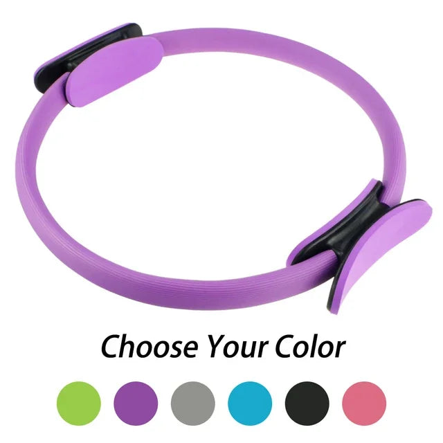 38cm/15in Yoga Fitness Pilates Circle Women Girls Circle Yoga Magic Ring for Home Gym Workout Sports Lose Weight Body Resistance