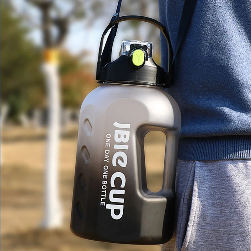 3 Liter Sports Water Bottle With Handle Large Capacity Fitness With Scale Gradient Kettle Outdoor Plastic Portable Water Bottle
