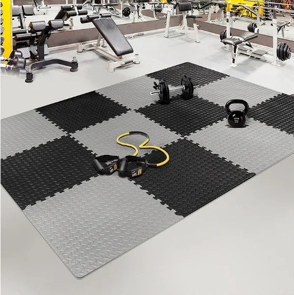 16 Piece Fitness Yoga Mat Soft EVA Foam Puzzle Mat Non Slip Interlocking Gym Mat Protective Mat for Fitness Equipment