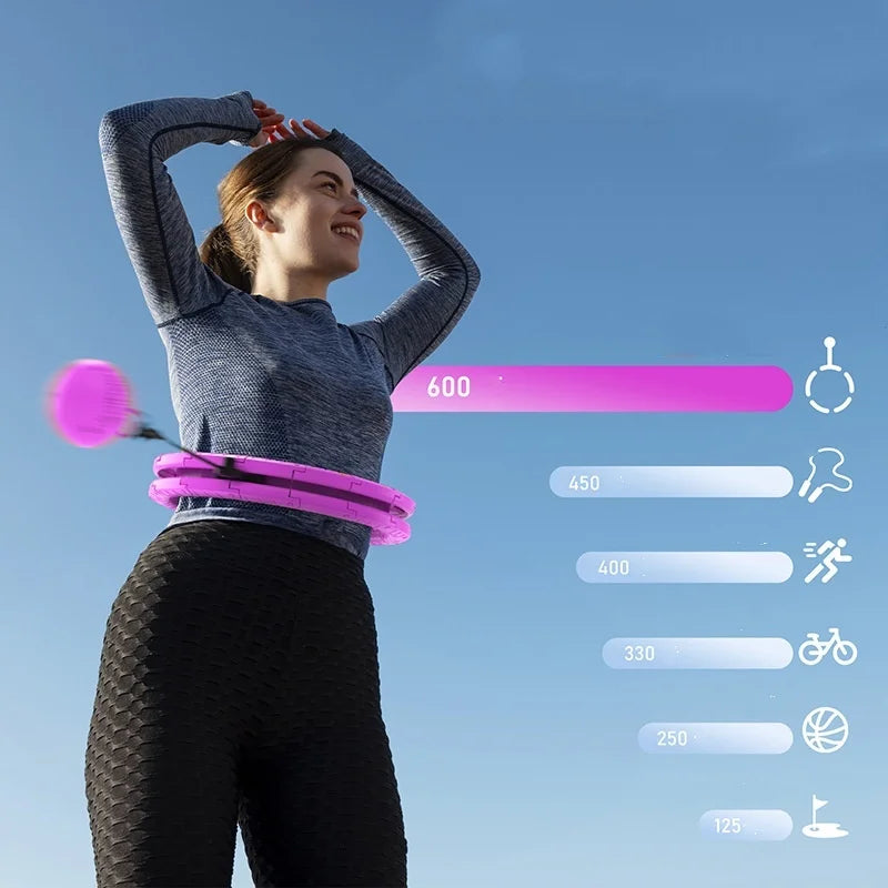 24-Section Weighted Hula Hoop Detachable for Women Body Toning Adjustable Full Body Workout Home Fitness Equipment