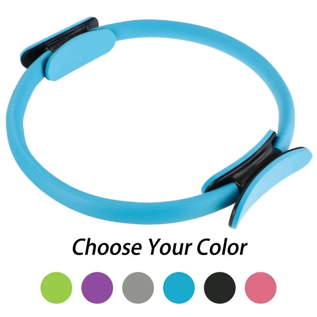 38cm/15in Yoga Fitness Pilates Circle Women Girls Circle Yoga Magic Ring for Home Gym Workout Sports Lose Weight Body Resistance